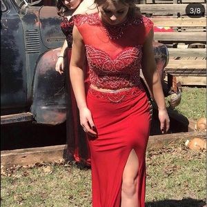 red prom dress
